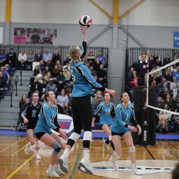 grace bumps the ball