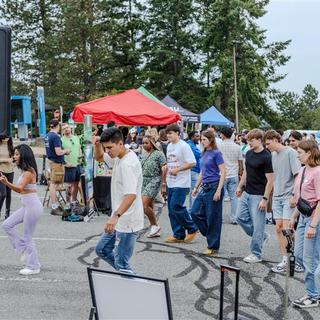 Students learn dance moves