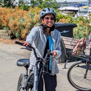 Becky with a bicycle