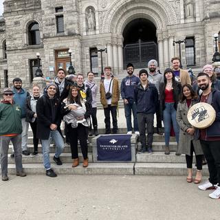 a group on the legislature steps
