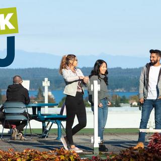 Rock VIU students gathering on rooftop