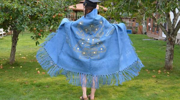 Chyanne with her grad cap and shawl