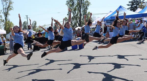 VIU Mariners dance team jumps into the air
