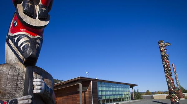 The totems outside the Gathering Place