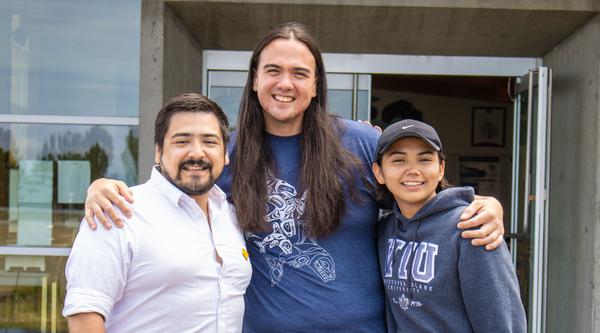 From left to right: Hayden Kenneth Taylor, Sheldon Scow and Talela Manson are hard at work planning a fun-filled summer camp experience for students. 