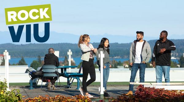 Rock VIU students gathering on rooftop