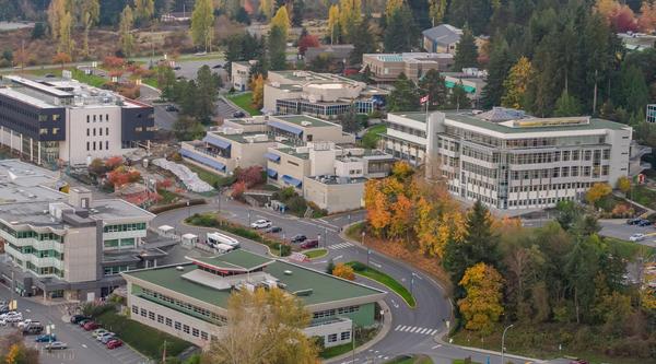 Aerial view of VIU's Nanaimo campus