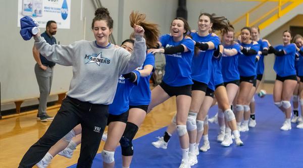 Volleyball team being goofy