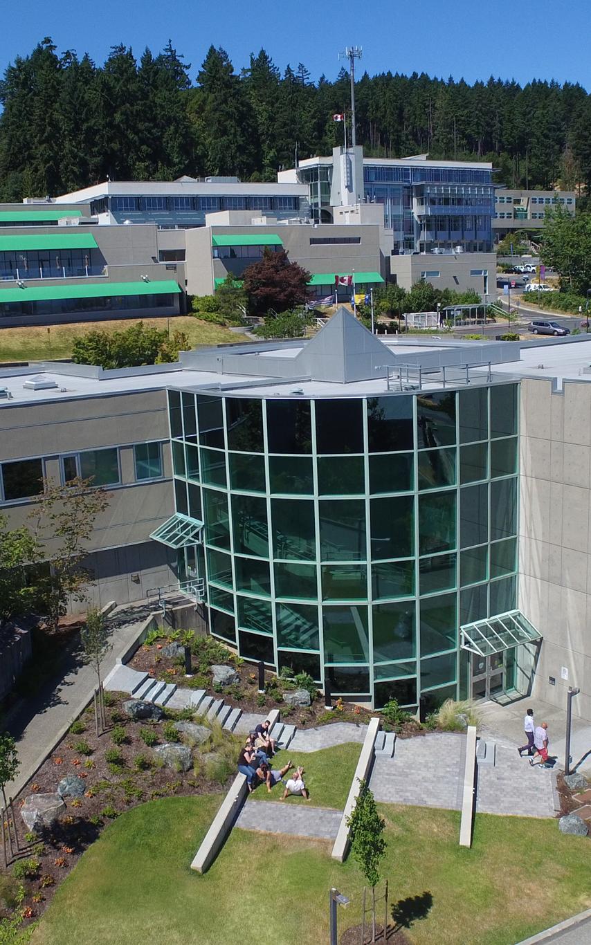 aerial view of Building 200 at VIU's Nanaimo campus